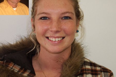 Tanya Kleynhans.  Inlas: Theo Kleynhans, Tanya se pa, wat 5 jaar gelede tragies tydens die neerstort van â€˜n 2-sitplek  mikroligte vliegtuig omgekom het